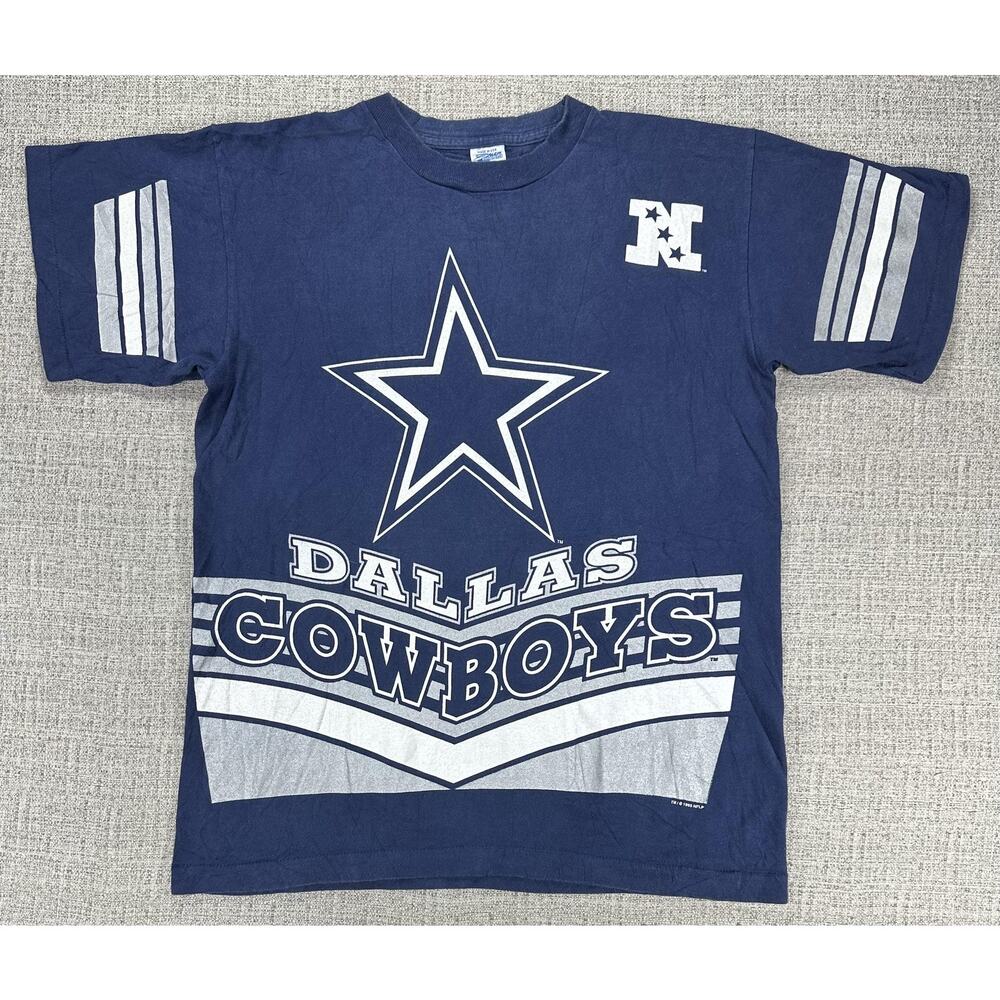 Vintage Dallas Cowboys Shirt Mens Large Blue NFL Football Salem Sportswear 90s